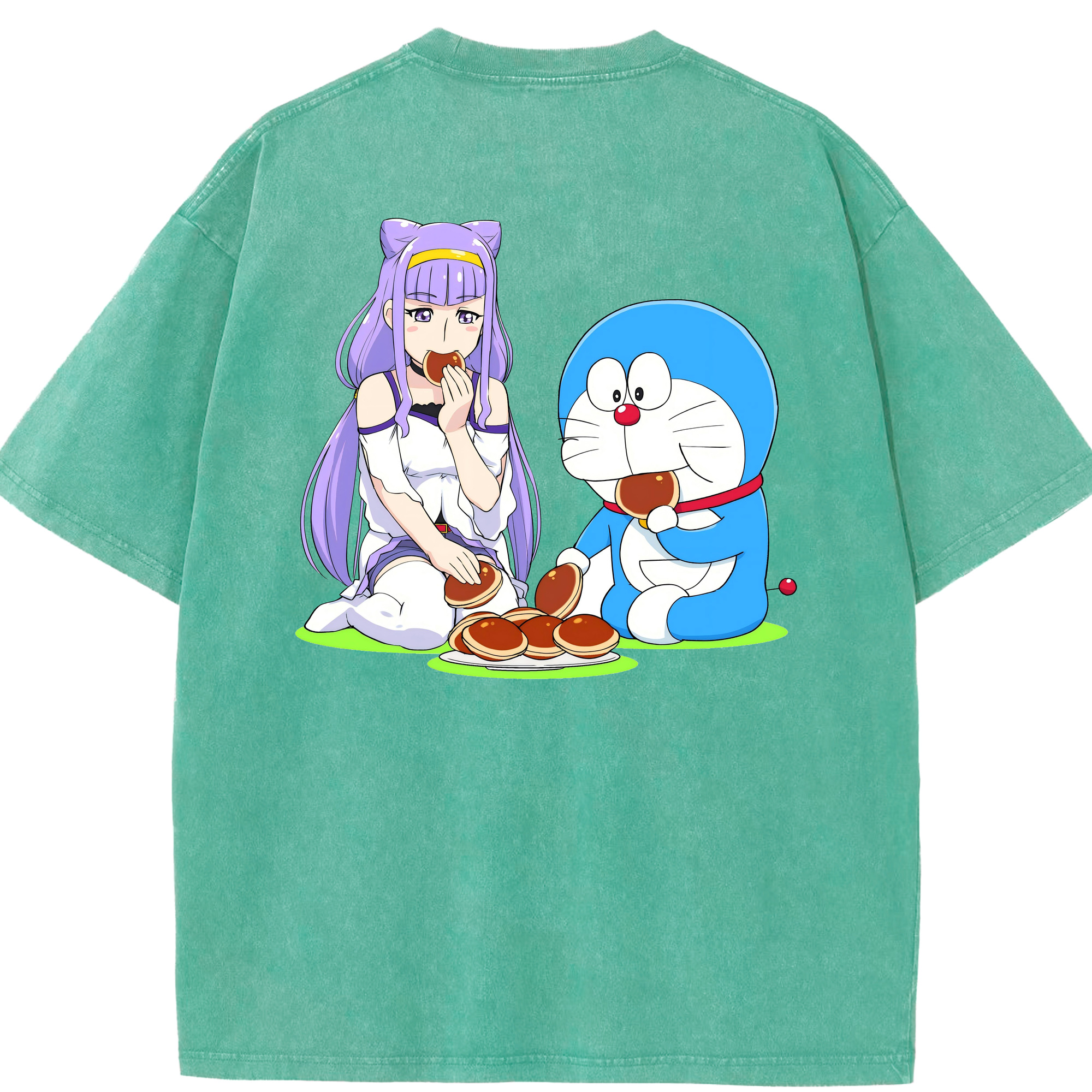 （画像用） ドラえもん Doraemon 綿100% ヴィンテージ風 半袖Tシャツ（背面プリント）